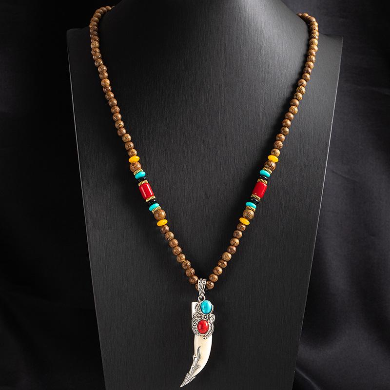 Tibetan Ethnic Sweater Chain Zen Bodhi Necklace: Unisex Retro Scenic Accessory