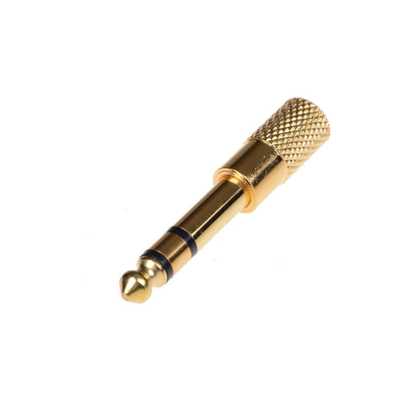 6.5Mm 1/4" Male Plug To 3.5Mm 1/8" Female Jack Stereo Headphone Audio Adapter