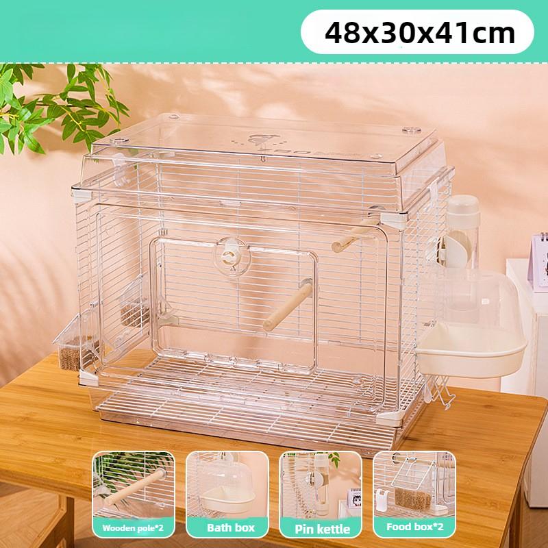 Transparent Bird Cage Easy Interaction Parrot Cage Household Large Space Ornamental Cage Large Villa Bird House Viewing Nest