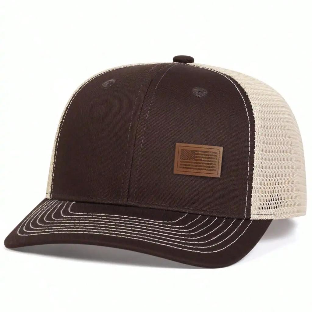 Net Baseball Label Leather Flag American Neutral Gender Women Men For Caps Spring Summer Outdoor Adjustable Casual Hats Dad Hat Sunscreen Hat