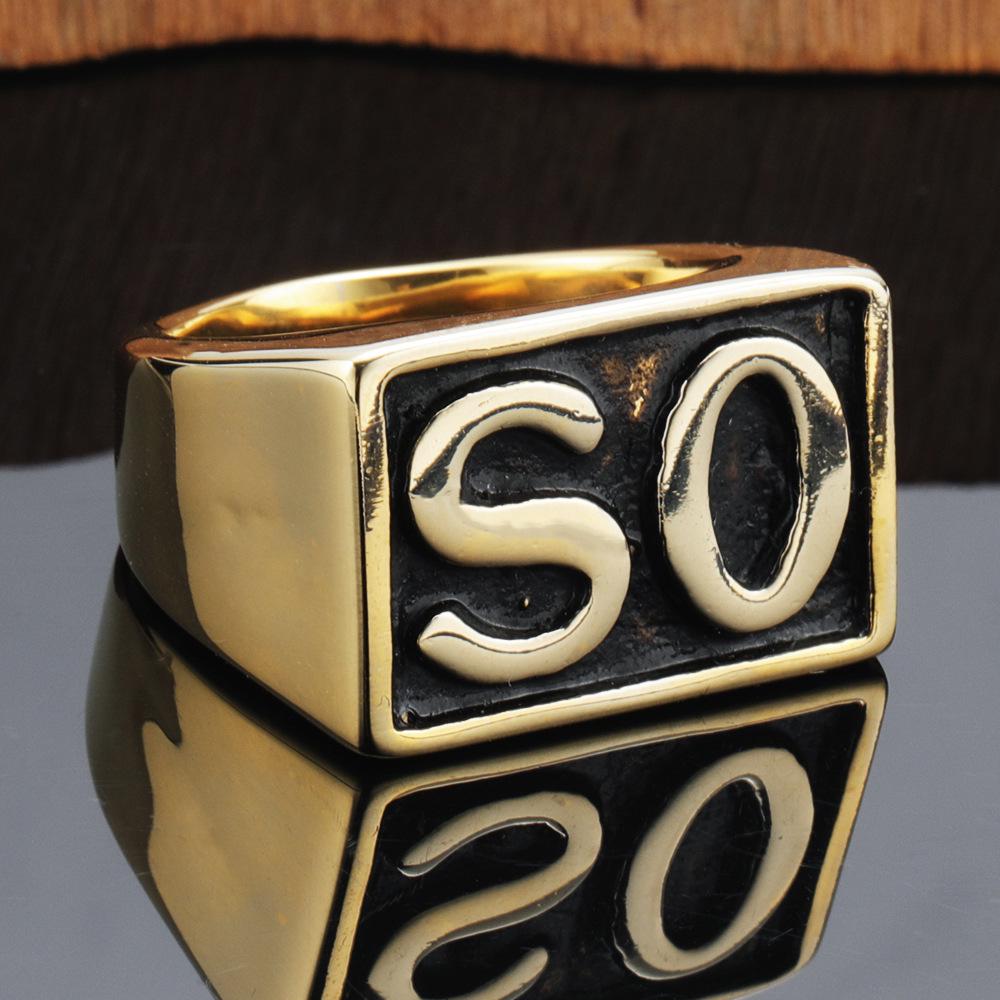 Men's European American Hip Hop Titanium Steel Punk Ring