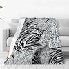 Animal Print Flannel Throw Blanket Black And White Zebra Leopard Snake Pattern Warm Blanket For Living Room Sofa Bed Decor