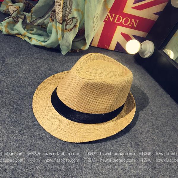 Outdoor Shading Straw Hat Couple Beach Sun Hat British Jazz Hat Tide Spring Summer