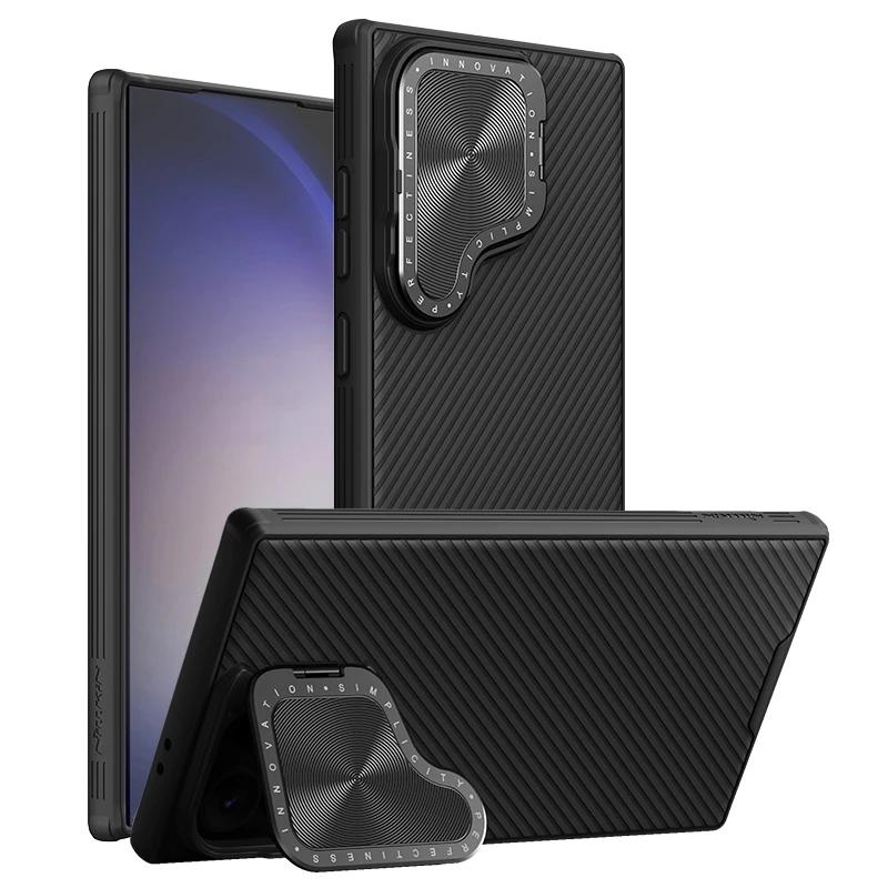 For Samsung Galaxy S24 Ultra 5G Nillkin Case Camera Protector with Stand Camshield Prop Lens 360 Back Cover Protection