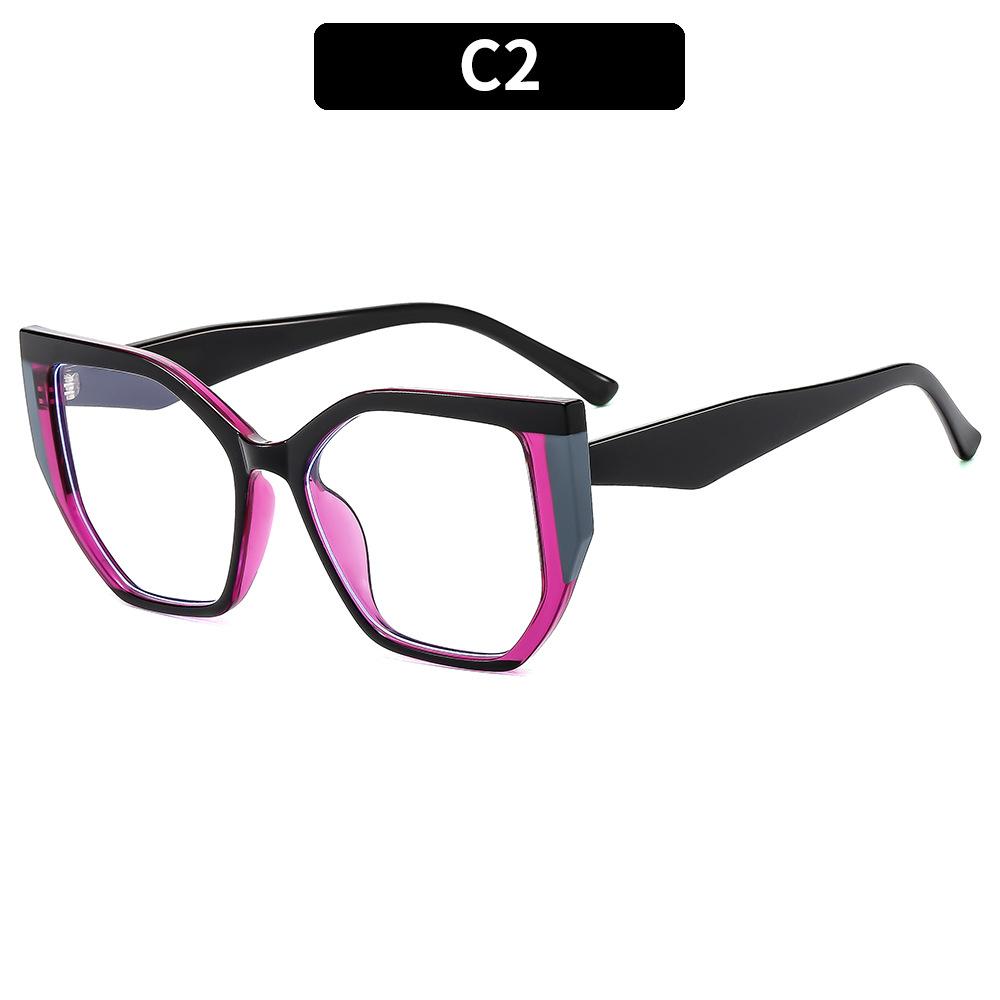 New Fashion Printing Anti-blue Presbyopic Glasses Elderly Spring Leg Oversized Eyeglasses Pink Leopard Polygon Square Glasses +1