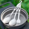 2 In 1 Outdoor Titanium Spoon Fork Spork Camping Tableware With Bottle Opener Portable Hiking Picnic Spoon Fork For Travelling