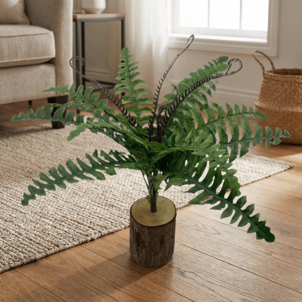Real Touch Fake Fern Plant 16 Leaves Fake Boston Fern Leaves Durable Faux Plants Shrubs  Hotel