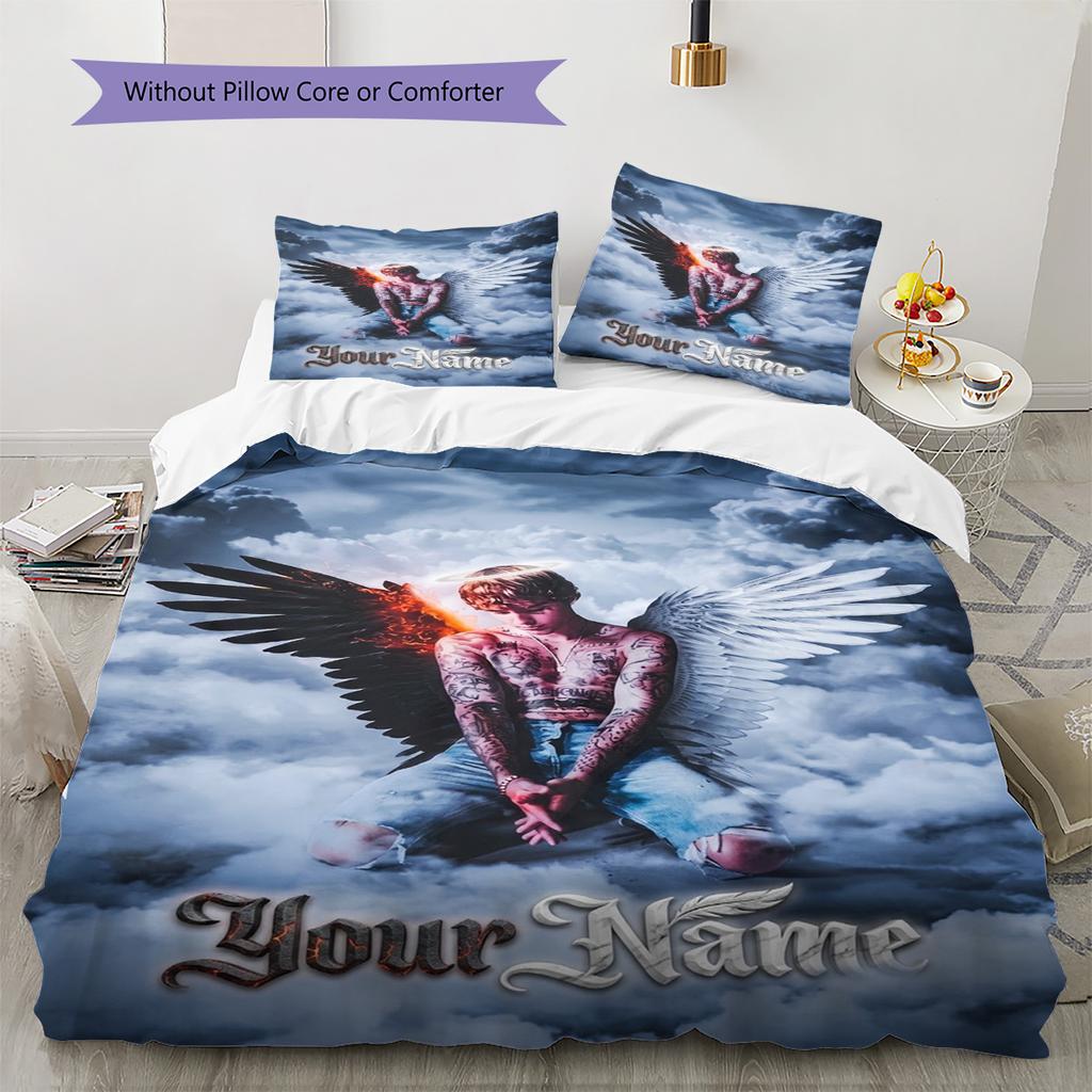 Name Custom Bieber Pattern Bedding Set Quilt Cover Pillowcase Home Decor Gift (1 * duvet cover + 2 * pillowcase, without core)