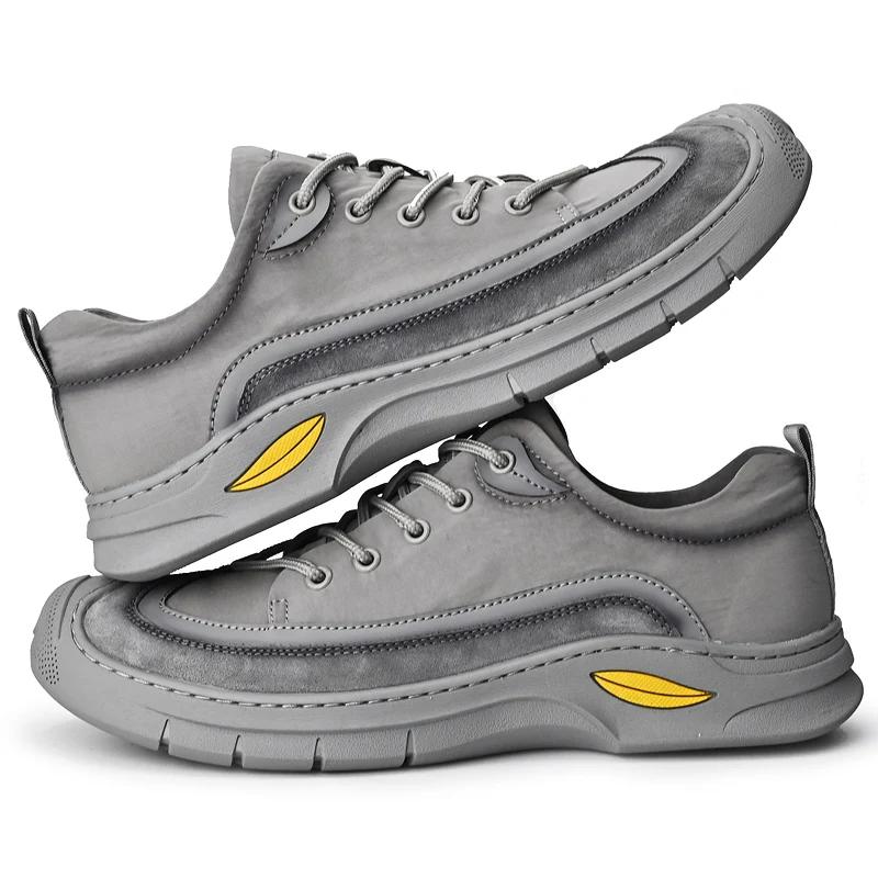 

Модная кожаная обувь Повседневная деловая обувь для мужчин Платье Tenis De Hombre Мокасины Мокасины Tenis Caballero Дизайнерская 38 серый