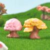 Cartoon Big Tree Micro-landscape Resin Small Decorative Items, Colorful Artificial Trees, Cute Trees, and Small Garden Landscaping Accessories