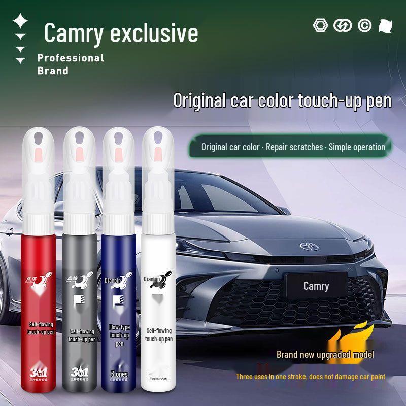 Toyota Camry Touch-up Paint Pen: Platinum Pearl White, Crystal Black, Opal Silver, Matte Gray Scratch Repair.