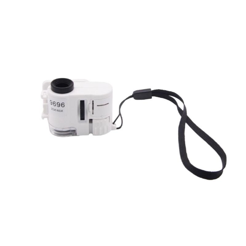 Wszechstronne LED Szkło Powiększające Przenośny Mini Mikroskop z Powiększeniem 20X/60X do Identyfikacji Biżuterii, Monet i Banknotów