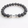 Volcanic Stone & Metal Dumbbell Prayer Beads Fashion Bracelet
