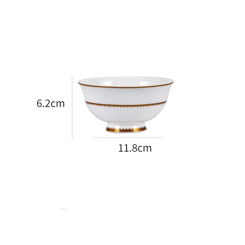 

Gold Stroke Ceramic Plate Sets Court Flower Relief Restaurant Dinner Set Plates and Dishes European Living Room Entree Dishes