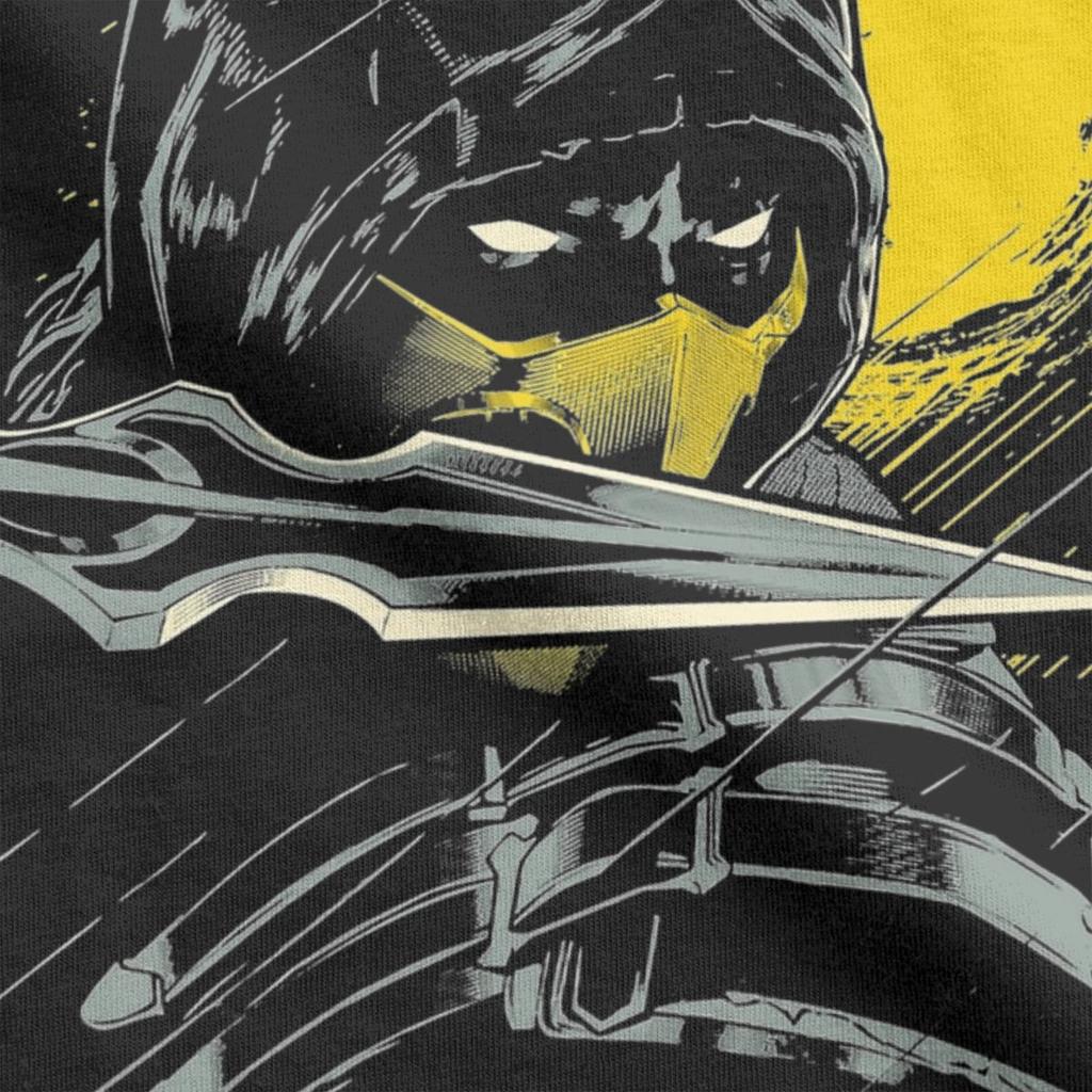 Men's T-Shirts Mortal Kombat Scorpion Serious Ninja Casual 100% Cotton Tees Short Sleeve T Shirt Round Neck Clothing Gift Idea