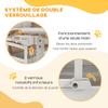 Pressure Fit Stair Gate, Dog Gate W/ Small Cat Door, Auto Closing System, Double Locking Openings, 74-80cm - White