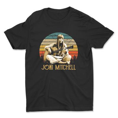 Joni Mitchell Guitar Men T-shirt Black Cotton Tee All Sizes 1F520 Unisex T-Shirt