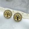 1 Pair of Life Tree Fashionable, Simple and Elegant Fashion Earrings, Lightweight and Luxurious Synthetic Zircon, Suitable for Daily Wear
