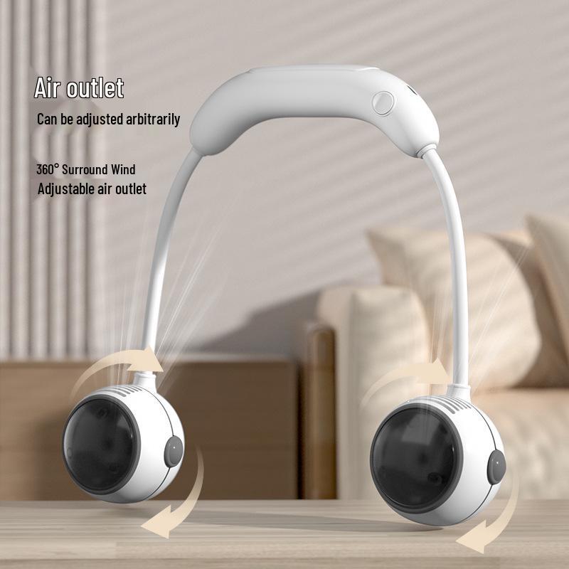 2024 Portable Neck-Hanging Bladeless Foldable USB Fan: Lazy, Large-Capacity Outdoor Cooling