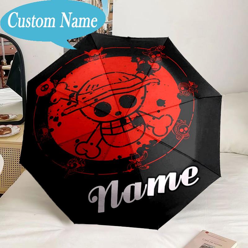 Custom Name Umbrella Luffy Adventure Umbrella 8-Frame for Travel, Camping, Casual Lightweight Portable, Essential for Family Gifts