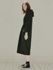 Avang Waistband Hood Long Dress - Black