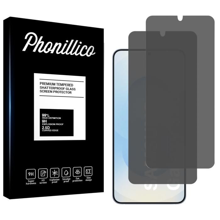 Verre Trempé - Phonillico® - Samsung Galaxy S25 - Pack 2 - Anti Espion - Résistant aux rayures