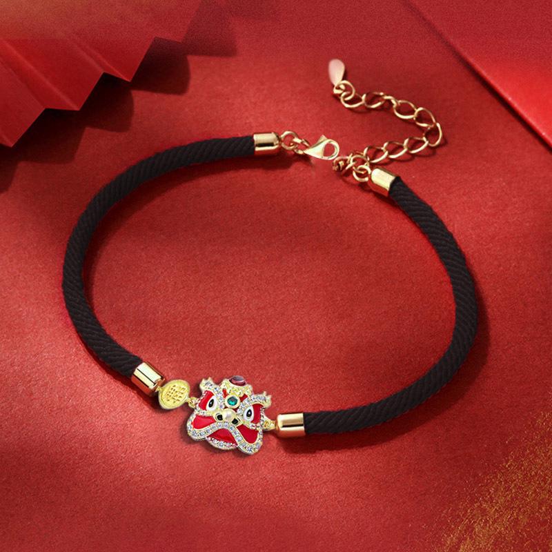 Forbidden City Lion Zodiac Bracelet - Red Couples Bracelet for Men and Women, Perfect New Year Gift