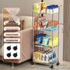 Transparent 4-Tier Narrow Rolling Storage Cart