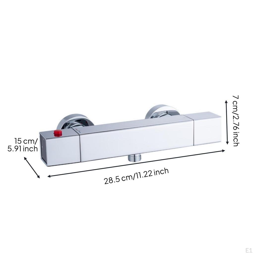 Wall Mounted Thermostatic Shower Mixer | Temperature Control, with Button, for washroom