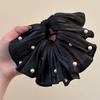 3pcs French Style Silk Nail Bead Large Intestine Hair Ring High End Fluffy Pleated Headband with Gentle and Versatile Hair Tie