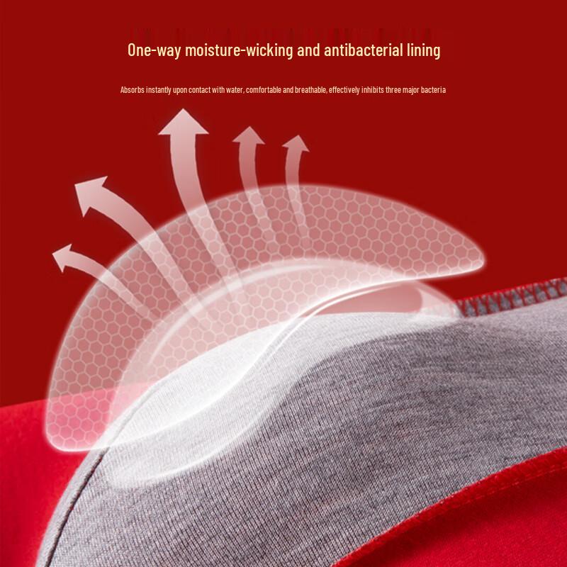 Men's Lucky Red Antibacterial Cotton Boxer Briefs