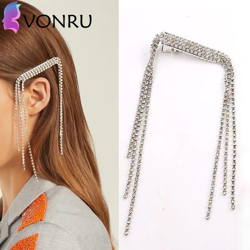 

Роскошный Bling Горный хрусталь Кисточки Волосы Когти Клипы для женщин Ретро Геометрические волосы Ручки Barrettes Свадебная вечеринка Головной убор Аксессуары Подарки