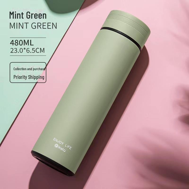 Korean Style 316 Stainless Steel Thermos with Smart Temperature Display – Unisex, Cute & Simple Design
