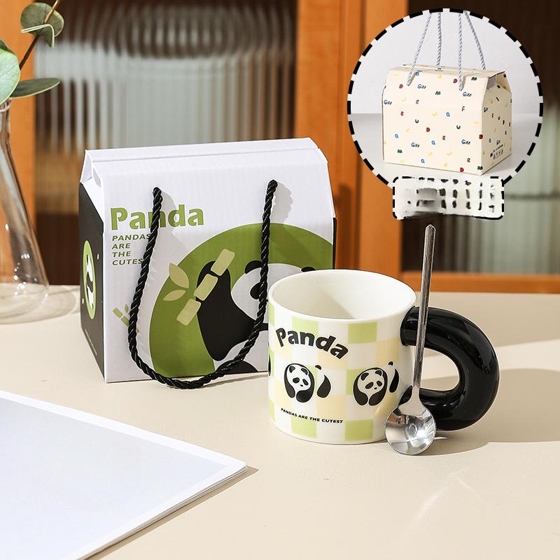 

Креативная керамическая кружка для воды «Панда» сувенирная кружка подарок на мероприятие подарок для пары подарочная коробка с высоким внешним видом 301-400ml