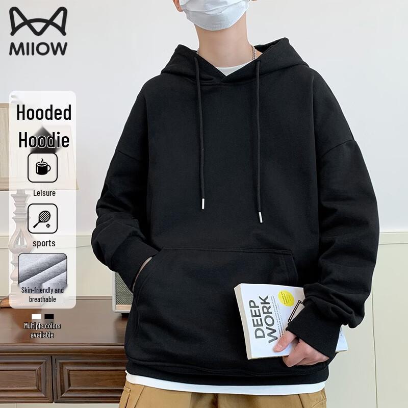 MiiOW Men s Hooded Fleece Pullover Sweatshirt 2XL