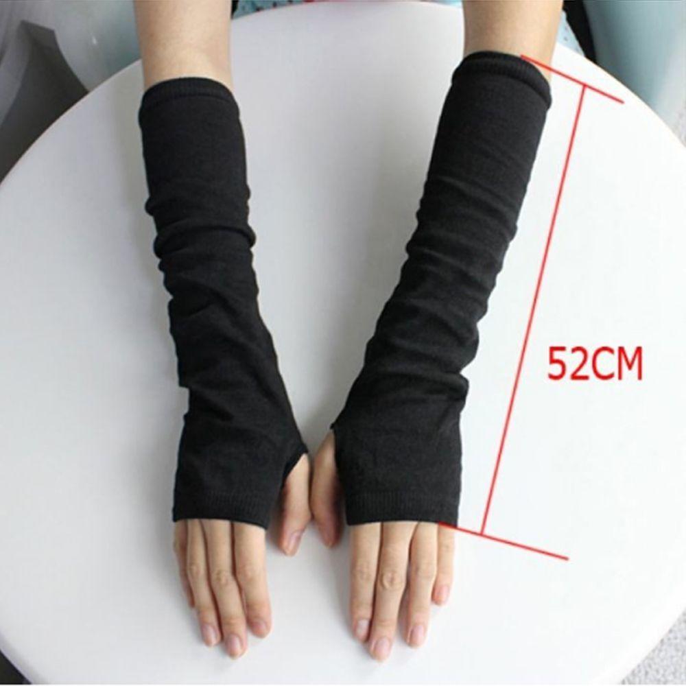 Stretchy Women Hand Warm Trendy Warmers Mittens Unisex Winter Gloves Fingerless Arm Long