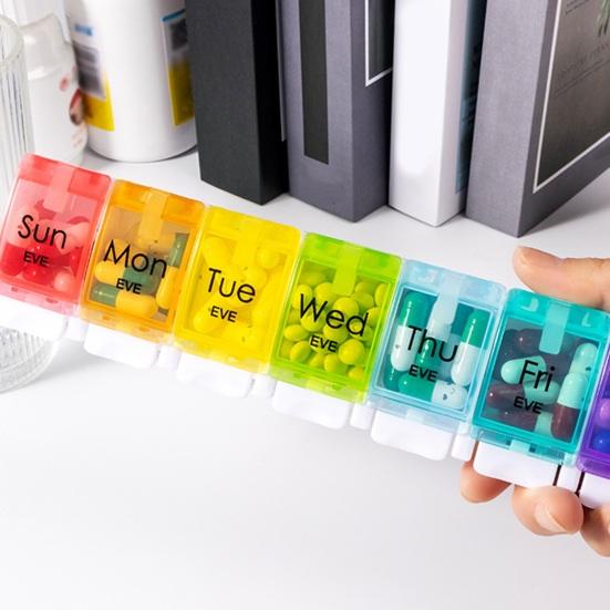 Organizér na pilulky Úložný box s velkými přihrádkami Týdenní organizace bez BPA Transparentní tlačítko Zásobník na pilulky Organizér na tablety