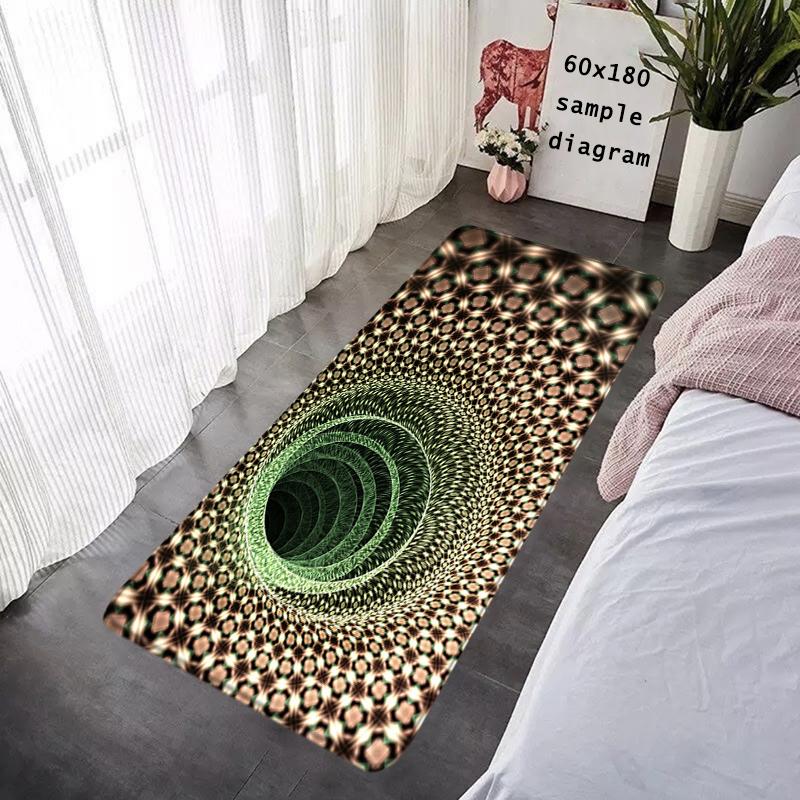 House Entrance Doormat 3D Vortex Geometric Optical Illusion Rug Hallway Carpet Foot Carpets Rugs Floor Mats Non-slip Home Decor