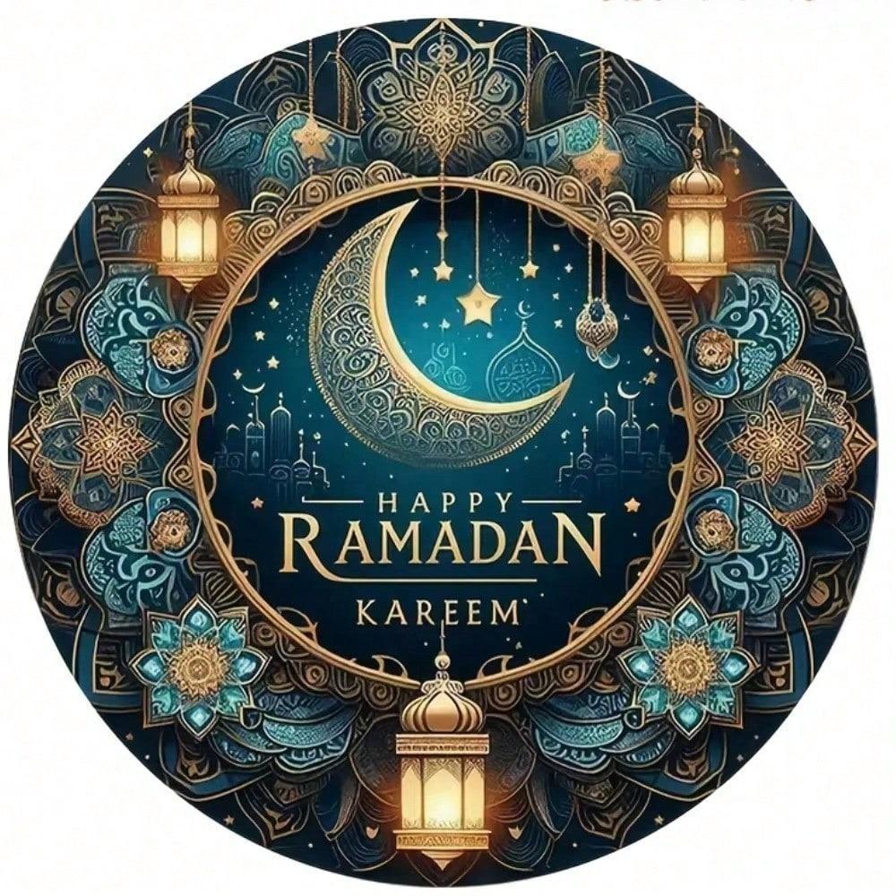 Ramadan Kareem Car Hanging Ornament Islamic Moon Decoration Tinplate Art Flexible Festive Gift