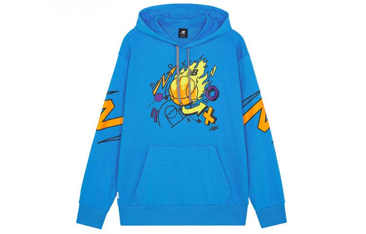 New Balance Sweatshirts Men s Blue Hooded Moderate MT13583-HLU XXL