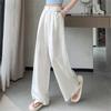 Cotton and Linen Summer Women's Wide Leg Full Pants High Waist Summer Female Elegant Minimalism Straight Loose Trousers