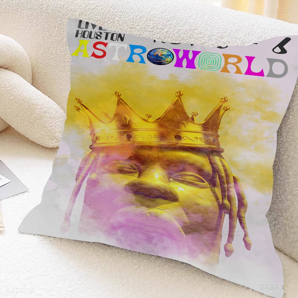 Travis Scott Astroworld 45*45cm Cushion Cover Pillow Cover Decor Pillowcase Home Pillowcase for Couch Pillow