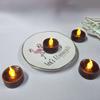 Black Flameless Votive Candle Battery Operated Flickering Light