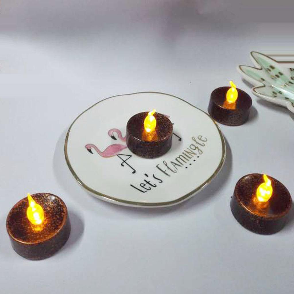 Black Flameless Votive Candle Battery Operated Flickering Light