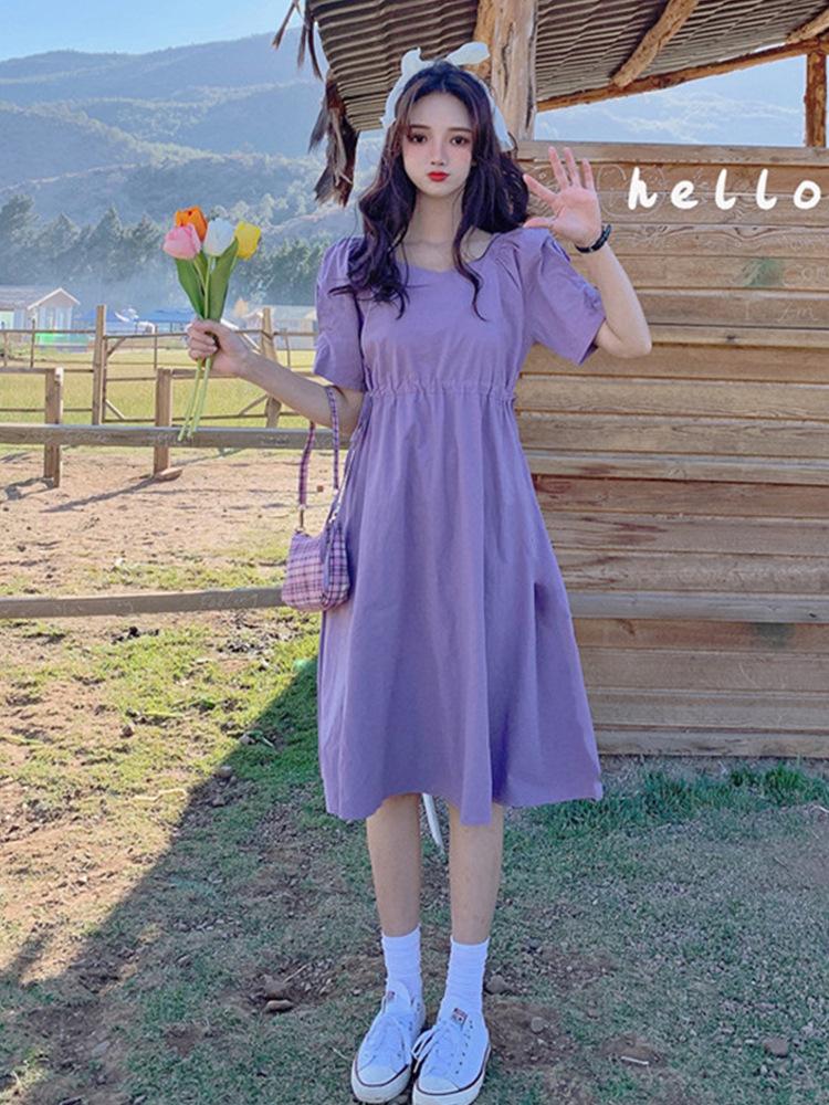 Very fairy French niche Platycodon skirt women's new fresh Korean version student slimming dress literary women summer