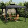 VidaXL Double-roof Gazebo Anthracite 3.98x2.98 M Steel, Garden Gazebo, Patio Gazebo, Pavilion, Gazebo 368443