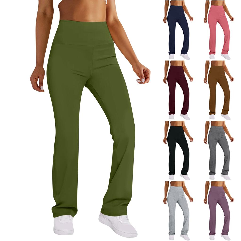 Damenmode, einfarbig, schmale Passform, hohe Taille, elastische Taille, Yoga, Micro-Lautsprecher, Freizeithose