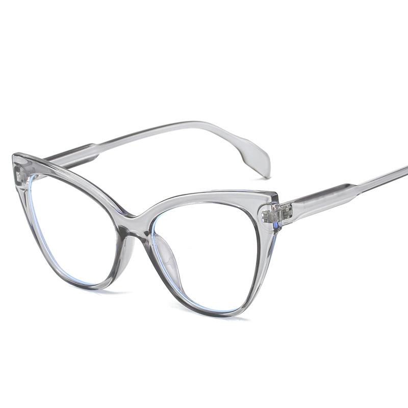 Women Cat Eye Optical Eyeglasses Blue Light Blocking Prescription Glasses Retro Fashion Contrasting Flat Light Eyewear