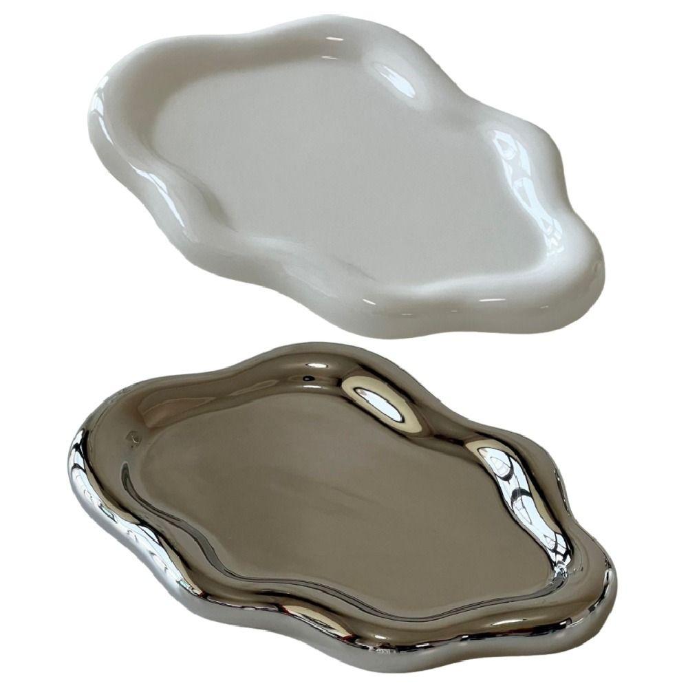 Ceramic Jewelry Storage Tray Light Luxury Cloud Shape Tray Earrings Necklace Display Plates Women