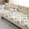Green Floral Sofa Covers Couch Pastoral Washed Cotton Plaid Fabric Corner Towel Pillow Slip Seat Cushion Recliner Chair Cover